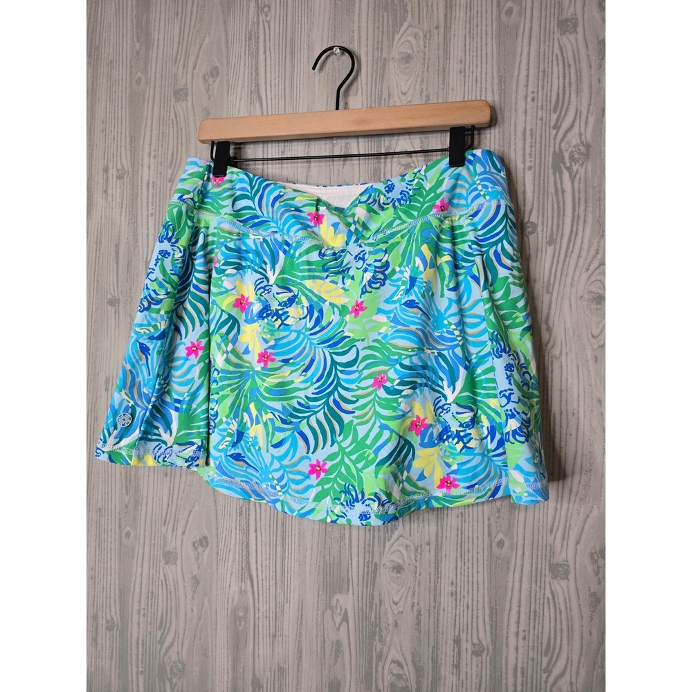 Lilly Pulitzer Aila Skort Large Multi Via Parigi Luxletic Pickleball Golf Tennis